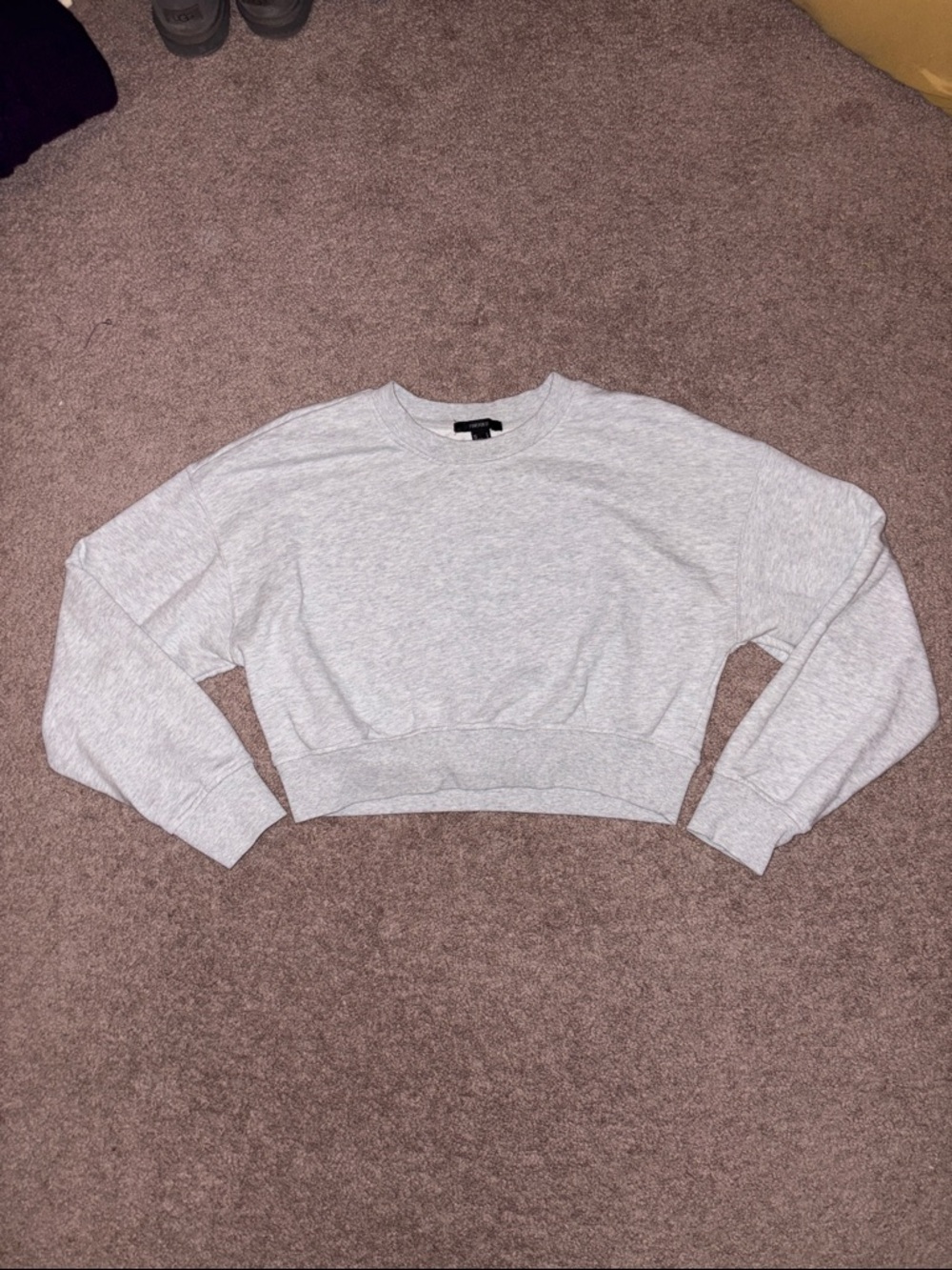 Forever 21 Gray Cropped Crewneck